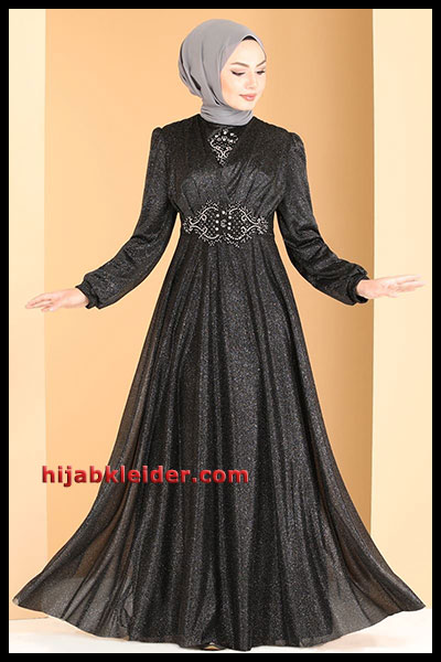 2023 Wintersaison Modaselvim Hijab Abendkleid 1 | Abendkleid - Evening Dress