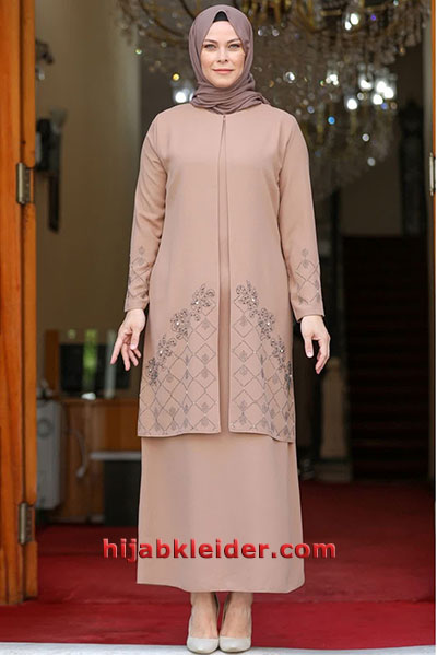 Amine Hüma Hijab Abendkleid Modelle 2 (Moda Nisa 2023 Winter) | Hijab Evening Dress - Abendkleid