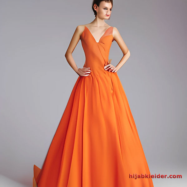 Wie kombiniere ich ein orangefarbenes Abendkleid?